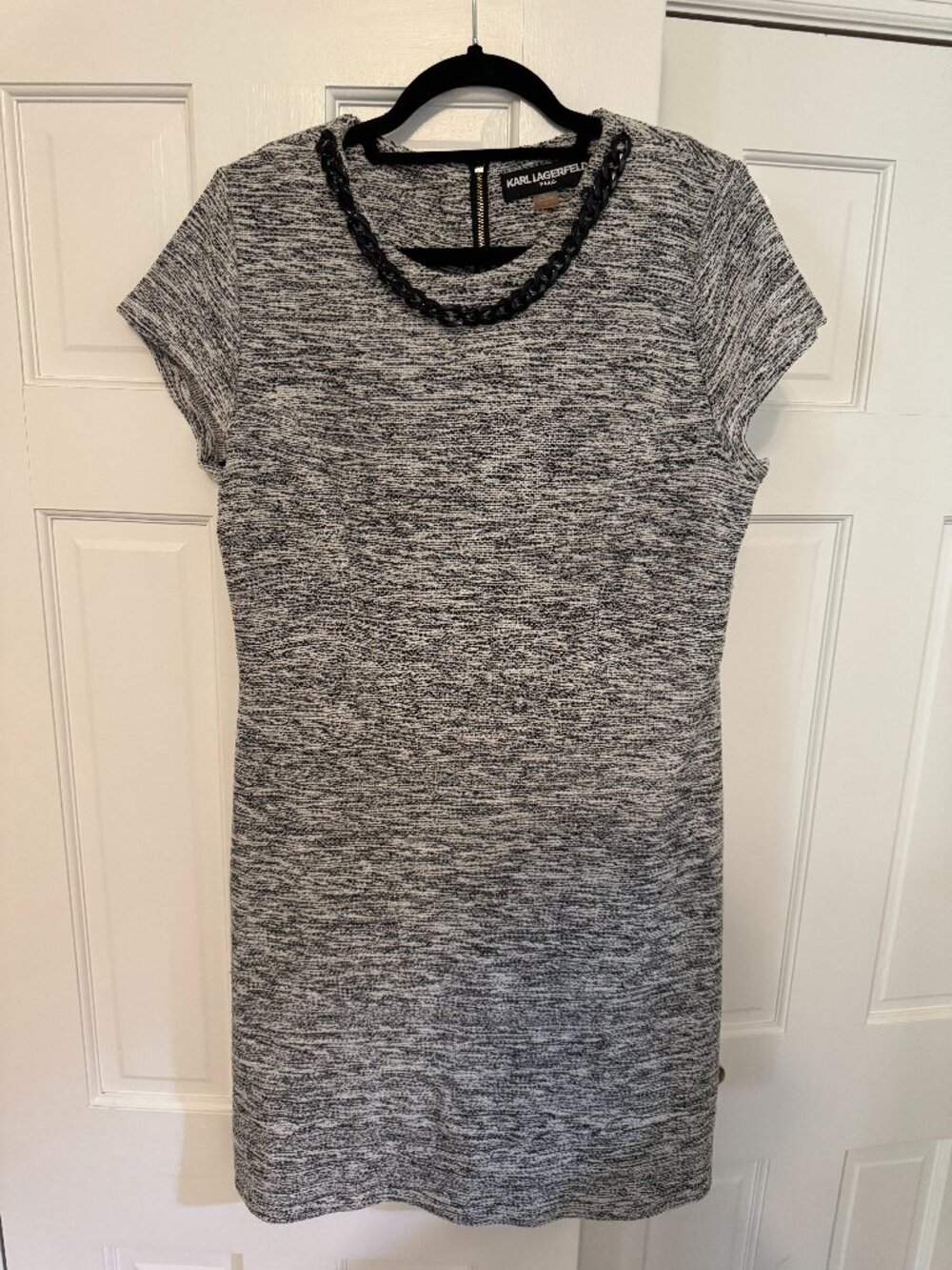 Vintage Karl Lagerfeld Sheath Dress Black & White Size 12